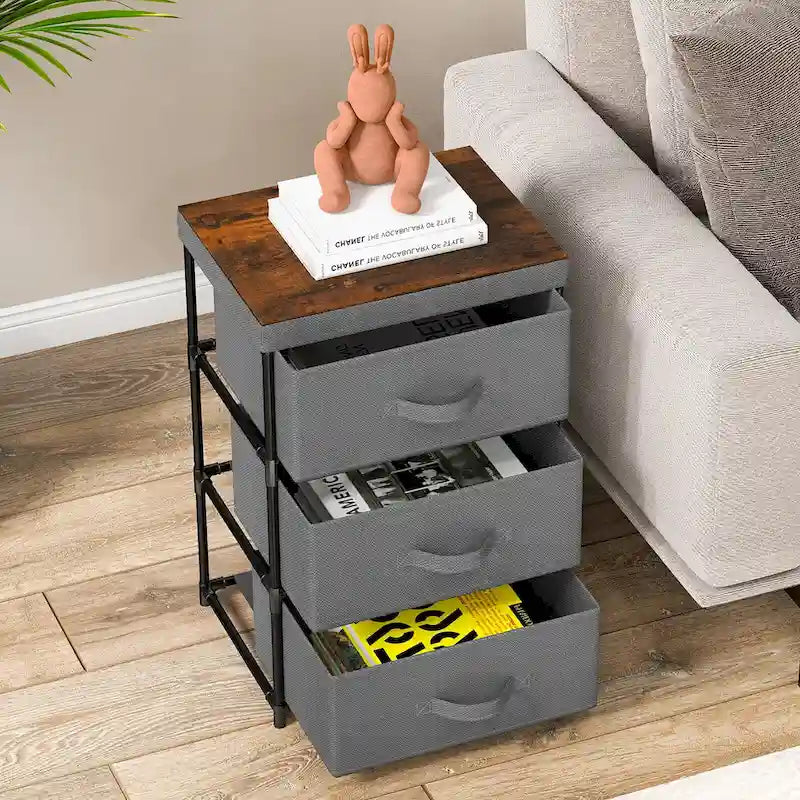 2PCS 3 Drawers Dresser Fabric Storage Tower Organizer Unit Tall