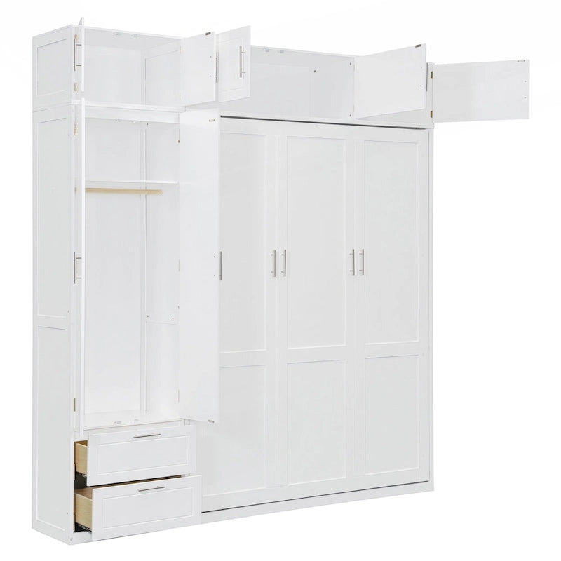 Versatile letto a scomparsa matrimoniale queen size con contenitore integrato e design pieghevole per ottimizzare lo spazio