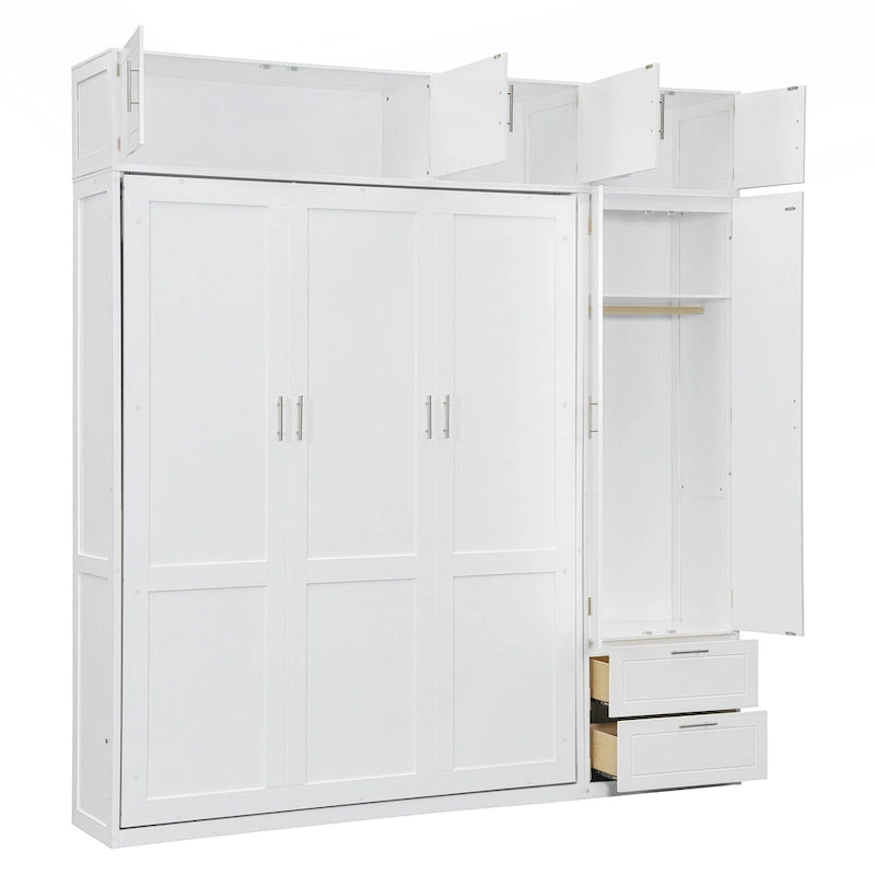 Versatile letto a scomparsa matrimoniale queen size con contenitore integrato e design pieghevole per ottimizzare lo spazio
