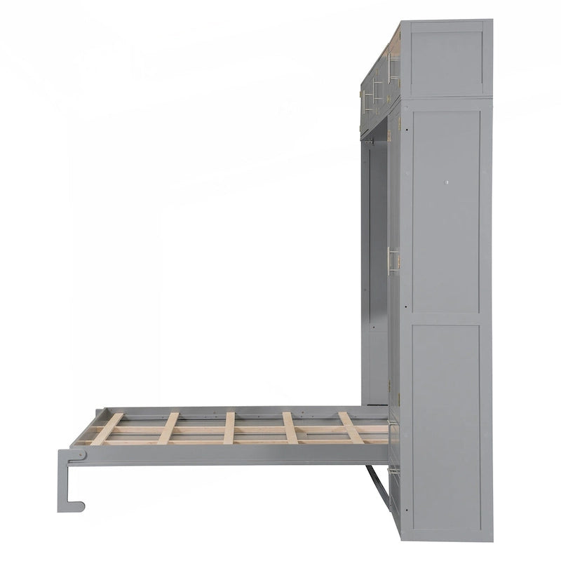 Versatile letto a scomparsa matrimoniale queen size con contenitore integrato e design pieghevole per ottimizzare lo spazio