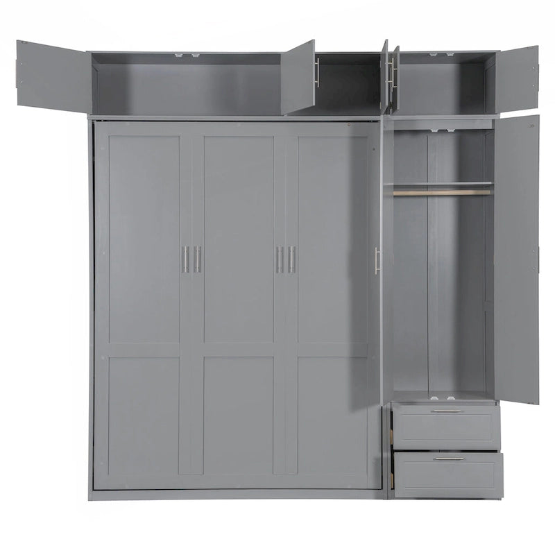 Versatile letto a scomparsa matrimoniale queen size con contenitore integrato e design pieghevole per ottimizzare lo spazio