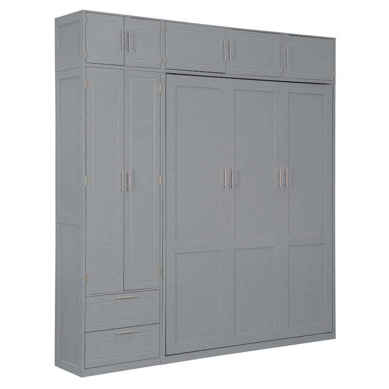 Versatile letto a scomparsa matrimoniale queen size con contenitore integrato e design pieghevole per ottimizzare lo spazio