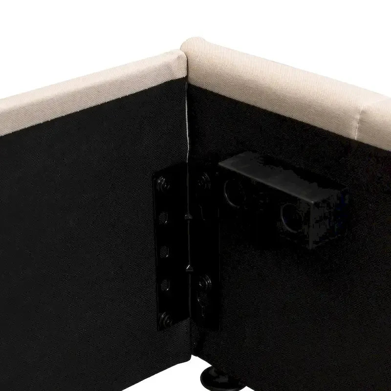 Letto a piattaforma queen size in lino - piattaforma con sollevamento idraulico e vano nascosto, struttura in legno massello di pino