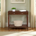 French Country Manor No Tools 1 Drawer Hall Entryway Table with Shelf