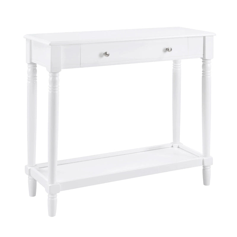 French Country Manor No Tools 1 Drawer Hall Entryway Table with Shelf