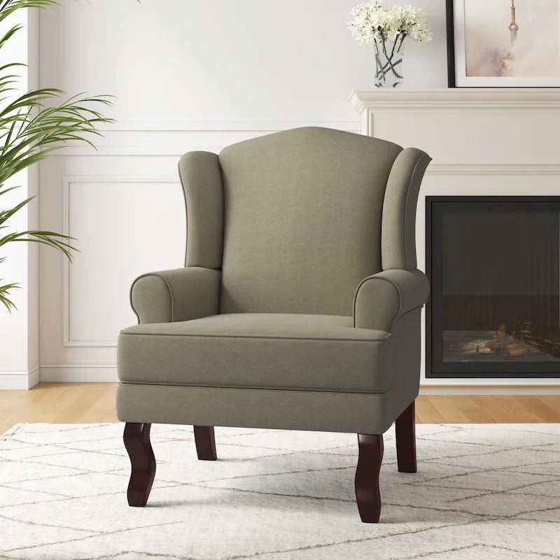 Mid-Century Modern Upholstered Wingback Accent Chair