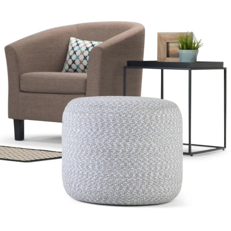Pouf rotondo intrecciato a treccia