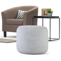 Pouf rotondo intrecciato a treccia