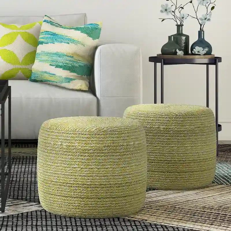 Round Braided Pouf