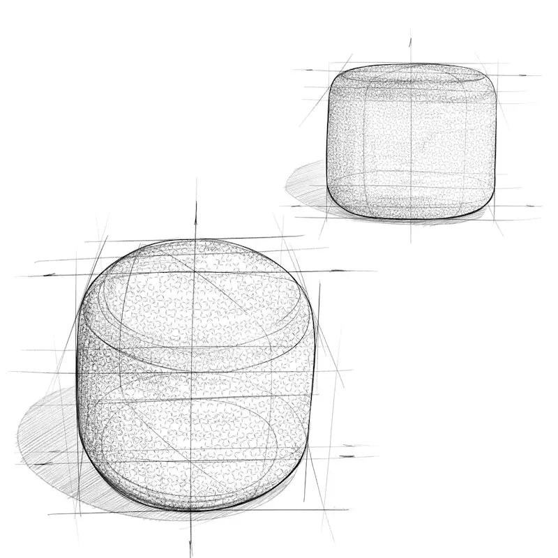 Pouf rotondo intrecciato a treccia