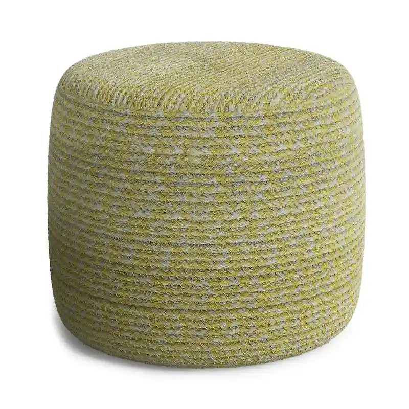 Pouf rotondo intrecciato a treccia