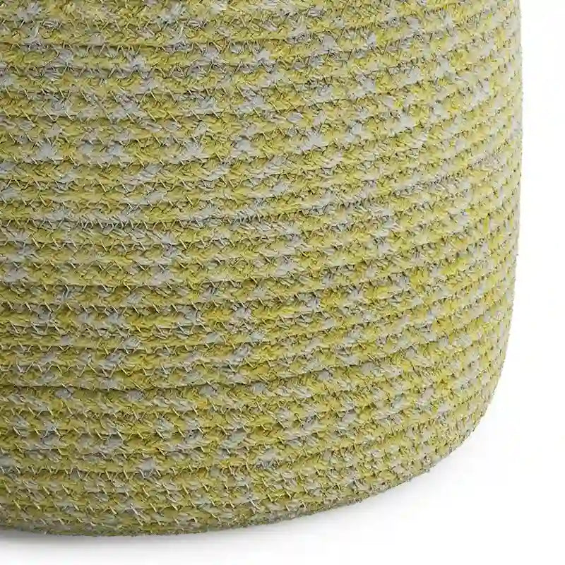 Pouf rotondo intrecciato a treccia