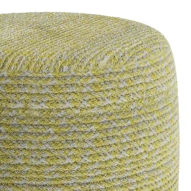 Pouf rotondo intrecciato a treccia