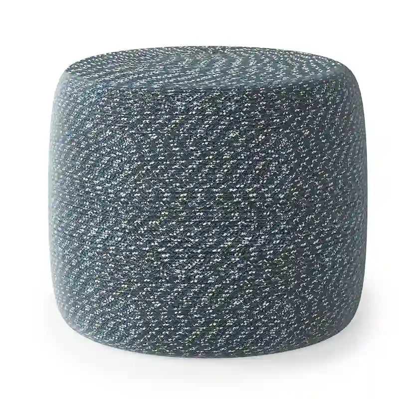 Pouf rotondo intrecciato a treccia