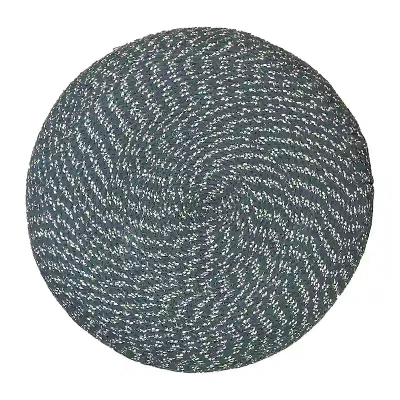 Pouf rotondo intrecciato a treccia
