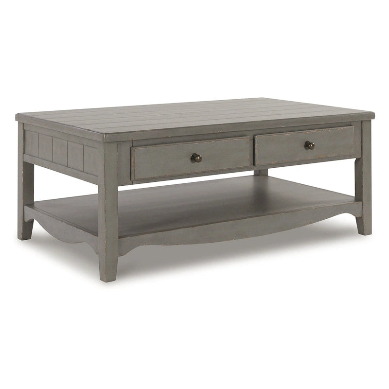 Vintage Gray Rectangular Coffee Table - Width 50 x Depth 30 x Height 20