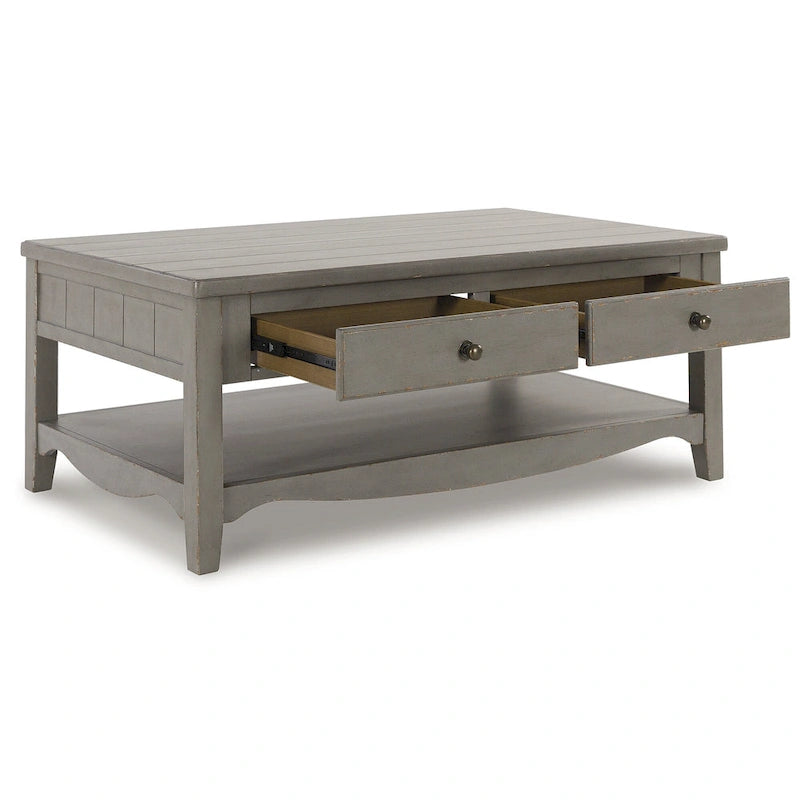 Vintage Gray Rectangular Coffee Table - Width 50 x Depth 30 x Height 20