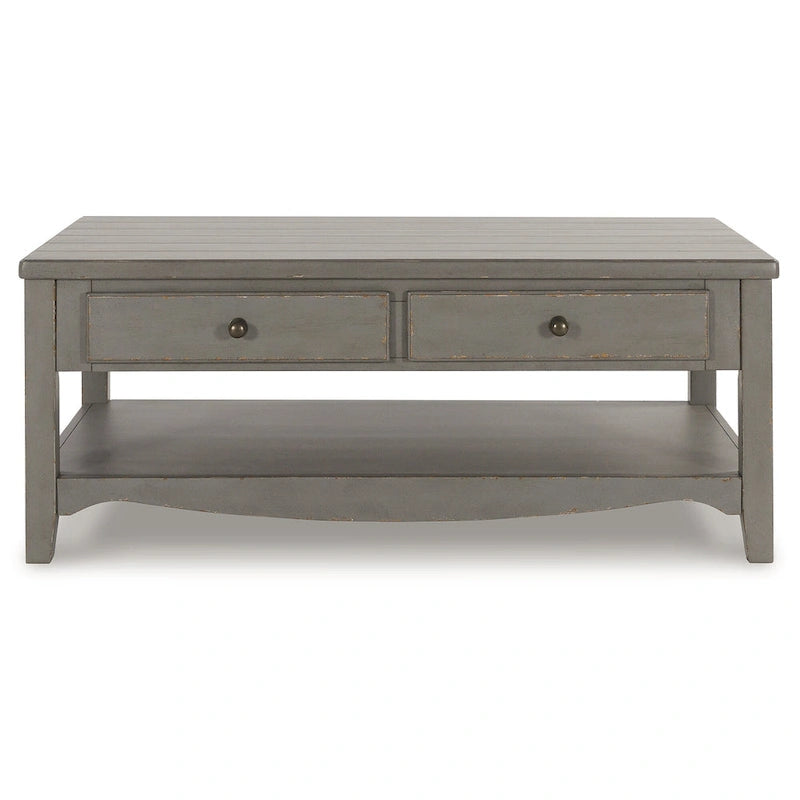 Vintage Gray Rectangular Coffee Table - Width 50 x Depth 30 x Height 20