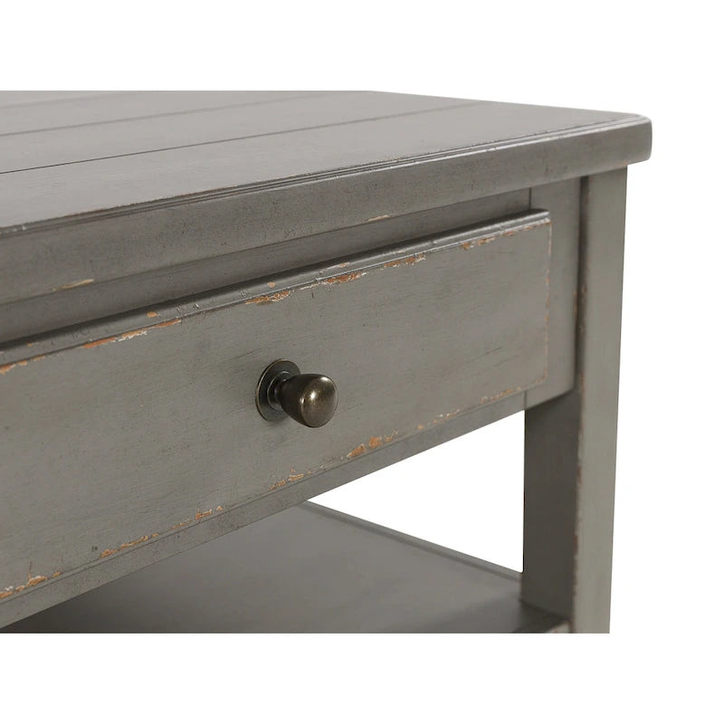 Vintage Gray Rectangular Coffee Table - Width 50 x Depth 30 x Height 20