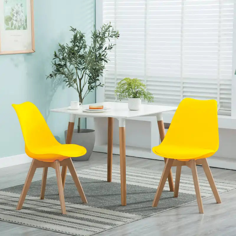 Sedie da pranzo in legno, sedie da scrivania senza ruote, set da 2