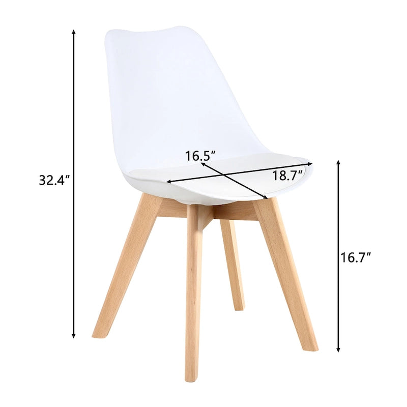 Sedie da pranzo in legno, sedie da scrivania senza ruote, set da 2