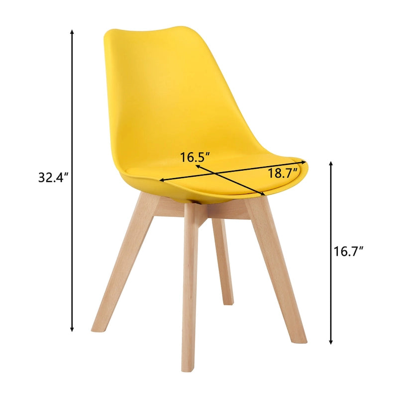 Sedie da pranzo in legno, sedie da scrivania senza ruote, set da 2