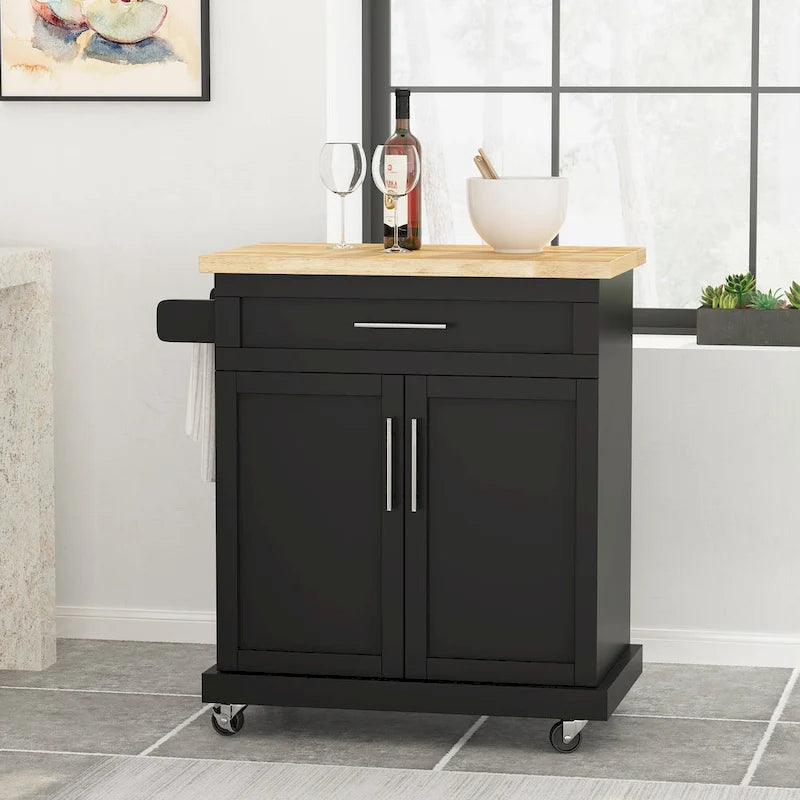 Indoor kitchen cart with wheels