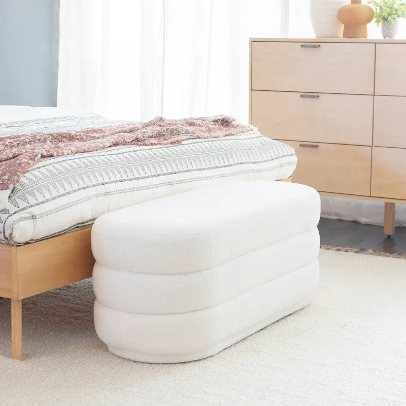 White rectangular footstool