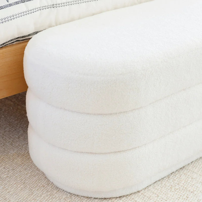 White rectangular footstool