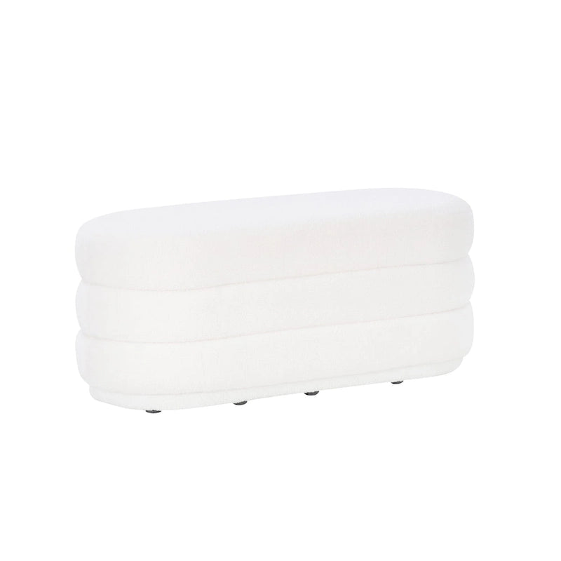 White rectangular footstool