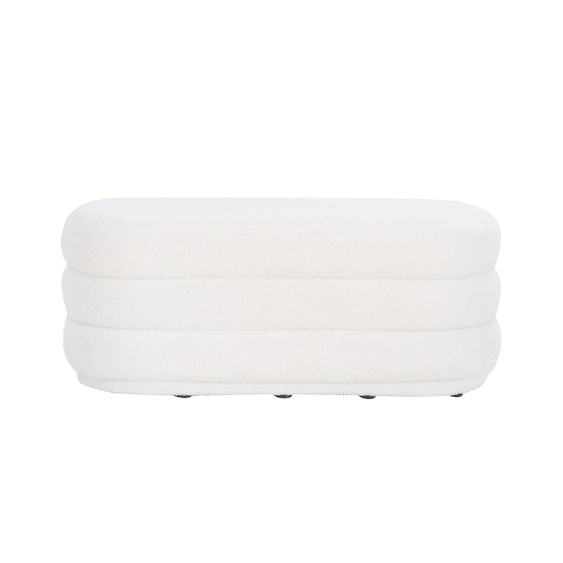 White rectangular footstool