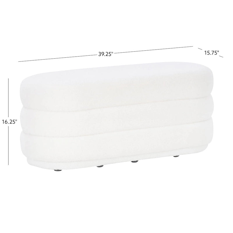 White rectangular footstool