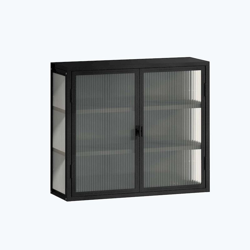 Retro Style Glass Door Wall Cabinet