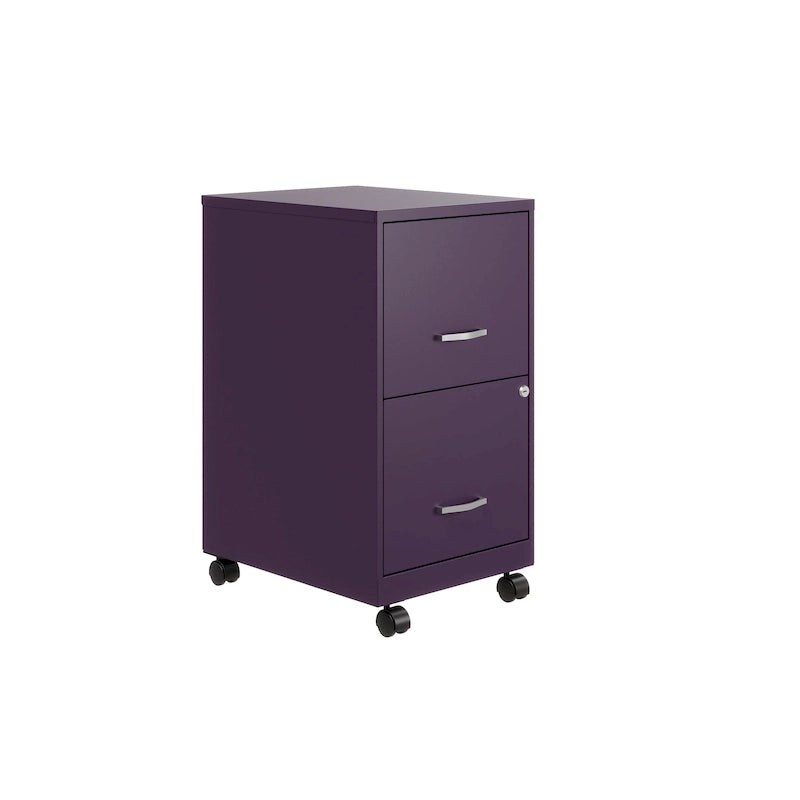 2 Drawer Mobile Smart Vertical File Cabinet, Teal