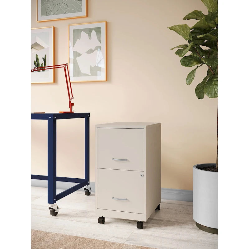 2 Drawer Mobile Smart Vertical File Cabinet, Teal