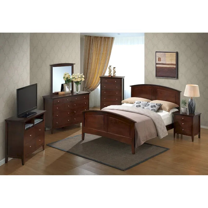 Bed with an arched headboard