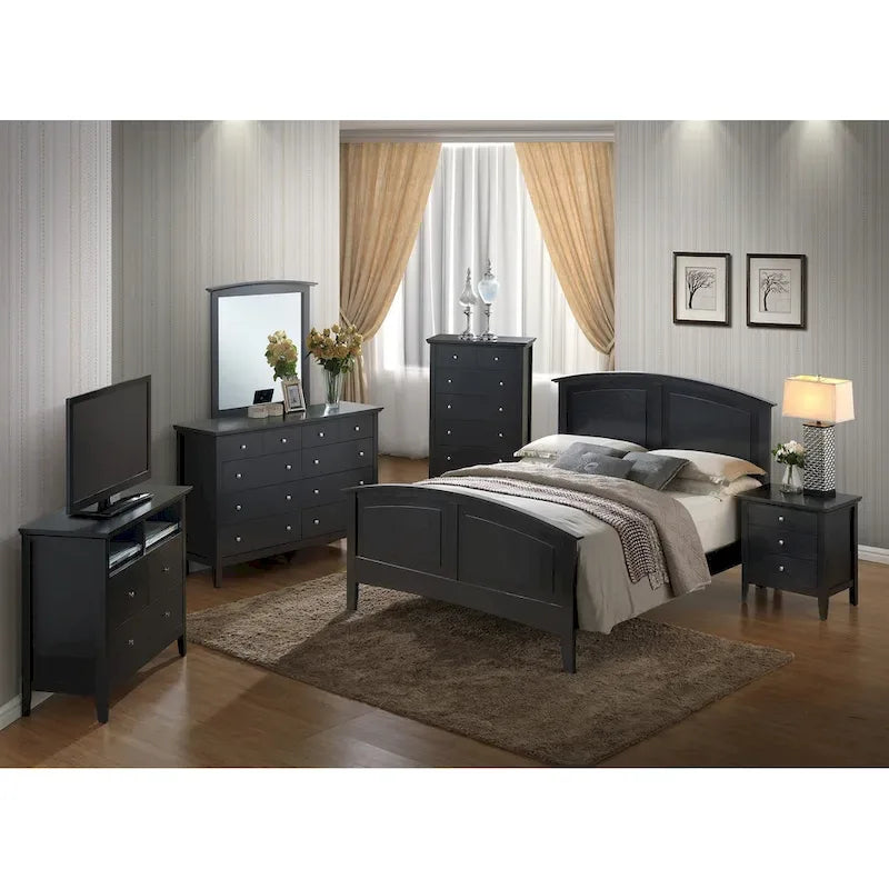 Bed with an arched headboard