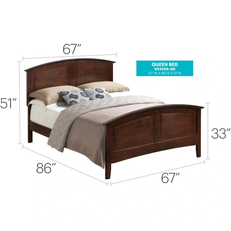 Bed with an arched headboard