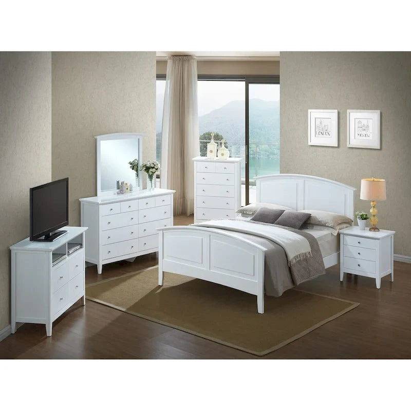 Bed with an arched headboard