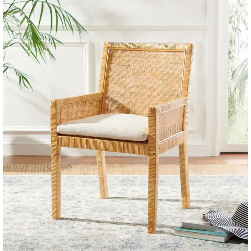 Poltrona da relax in stile costiero (con cuscino) - 22.8" W x 22.4" L x 34.6" H - 23" W x 22" D x 35" H