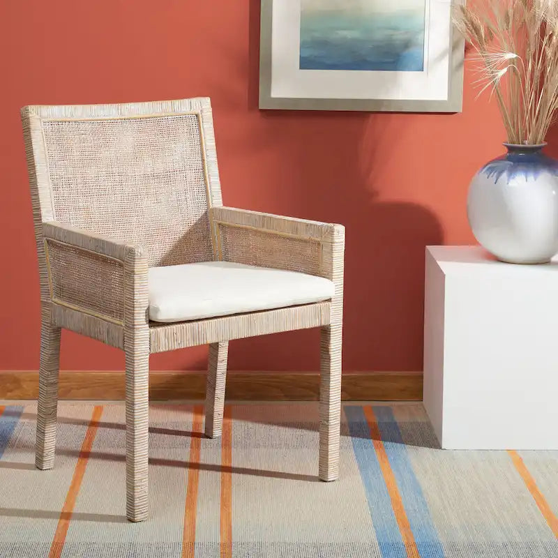 Coastal-Style Leisure Chair (with Cushion) - 22.8" W x 22.4" L x 34.6" H - 23" W x 22" D x 35" H