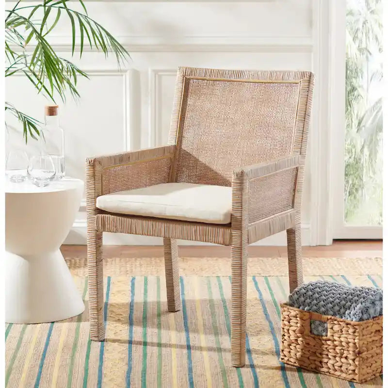 Poltrona da relax in stile costiero (con cuscino) - 22.8" W x 22.4" L x 34.6" H - 23" W x 22" D x 35" H