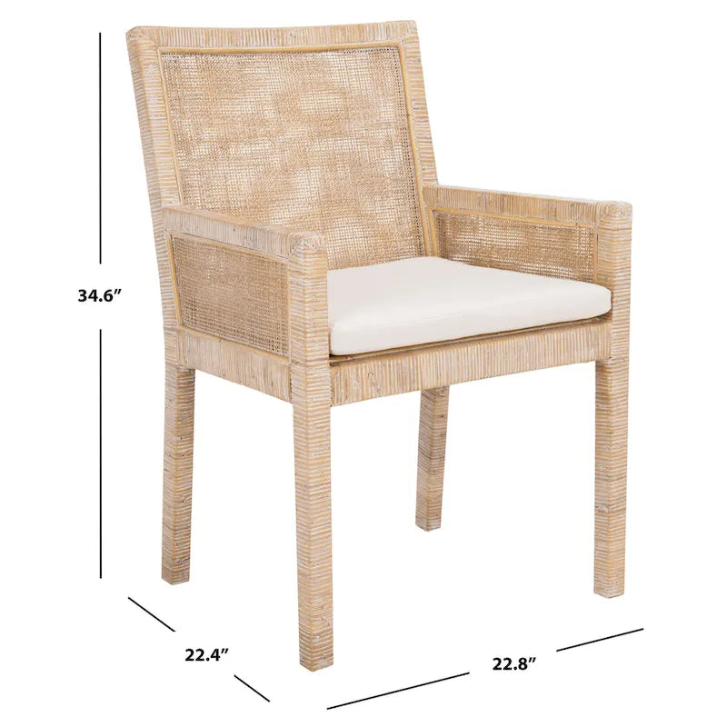 Poltrona da relax in stile costiero (con cuscino) - 22.8" W x 22.4" L x 34.6" H - 23" W x 22" D x 35" H