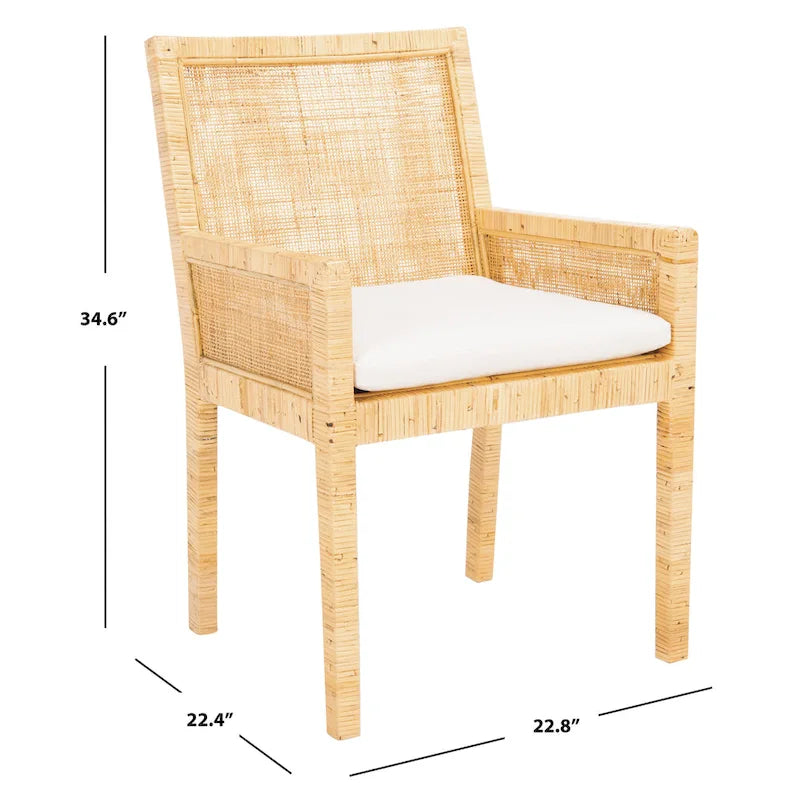 Poltrona da relax in stile costiero (con cuscino) - 22.8" W x 22.4" L x 34.6" H - 23" W x 22" D x 35" H