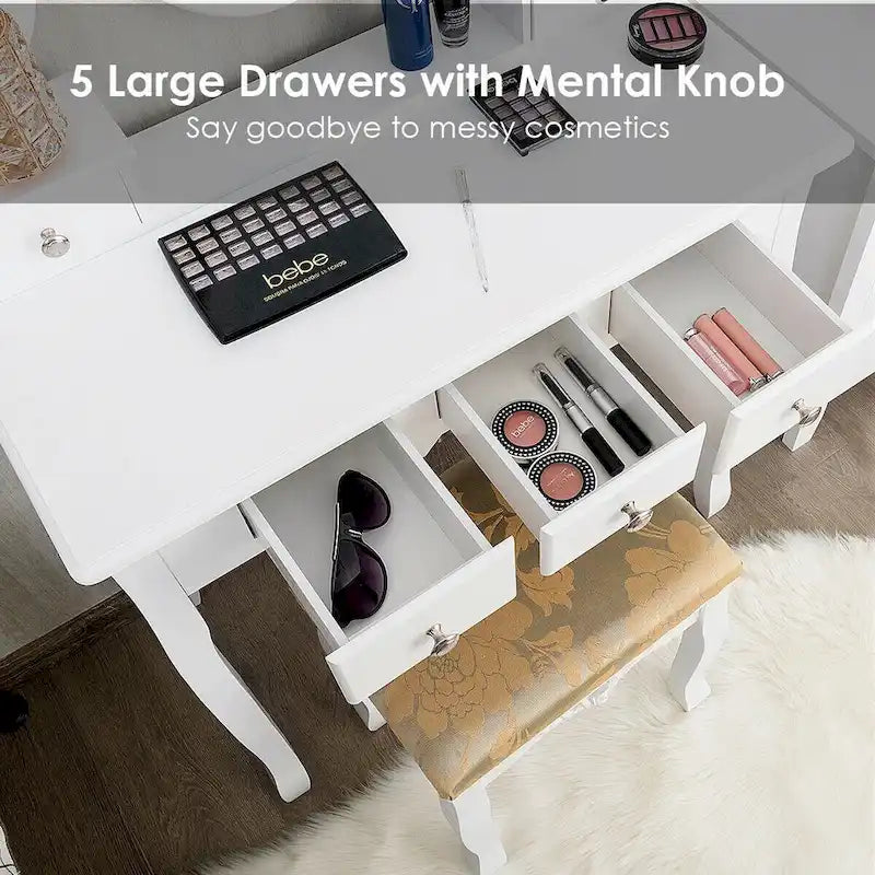 Vanity Table Dressing Table 5 Make Up Table Stool