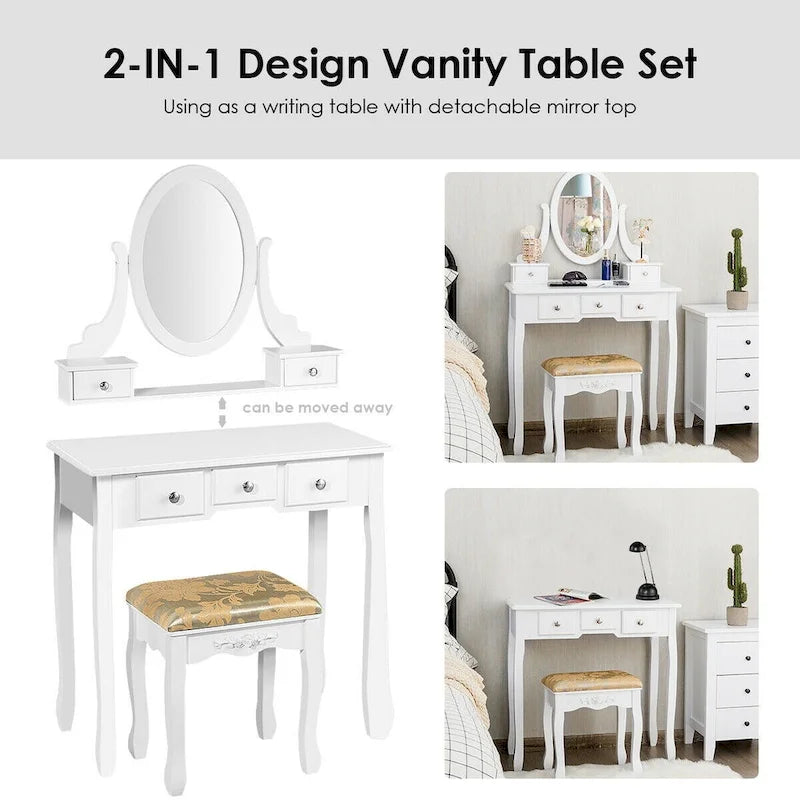 Vanity Table Dressing Table 5 Make Up Table Stool