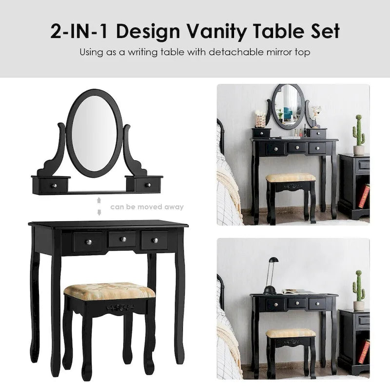 Vanity Table Dressing Table 5 Make Up Table Stool