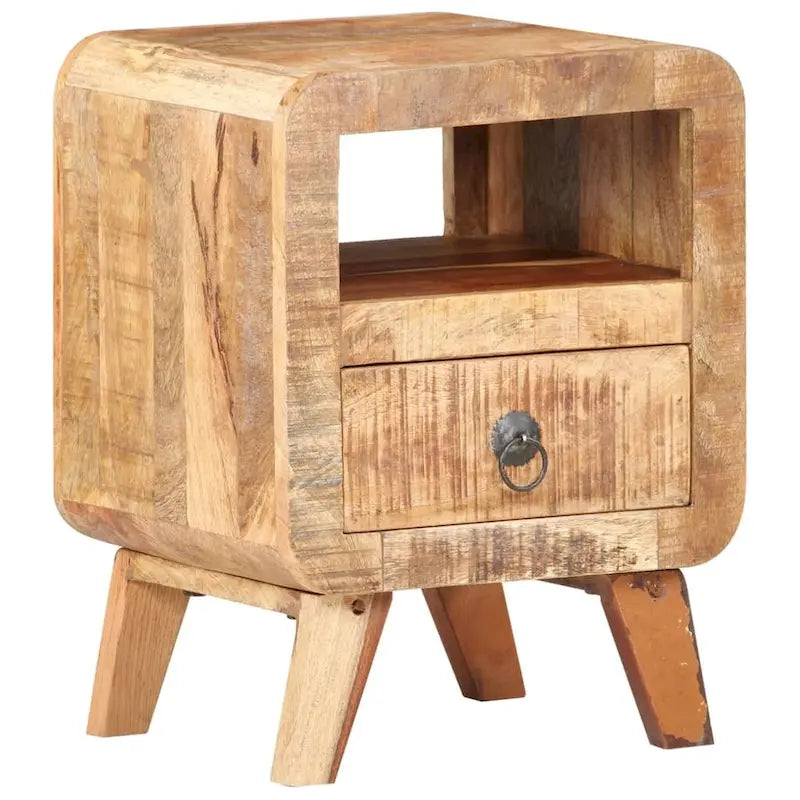 Comodino e tavolino laterale con gambe in legno massello per camera da letto - 11.8 x 11.8 x 16.1
