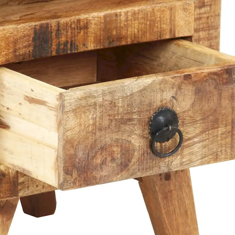 Comodino e tavolino laterale con gambe in legno massello per camera da letto - 11.8 x 11.8 x 16.1