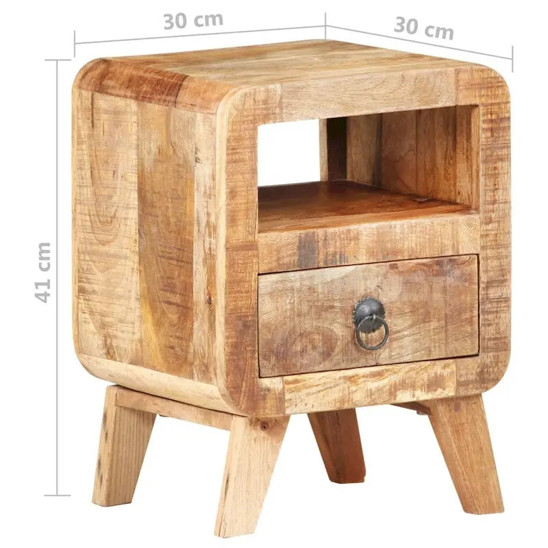 Comodino e tavolino laterale con gambe in legno massello per camera da letto - 11.8 x 11.8 x 16.1
